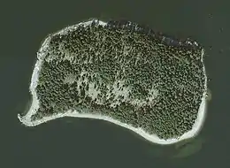 An aerial photography of the Omenainen island, Natura 2000 site in Finland