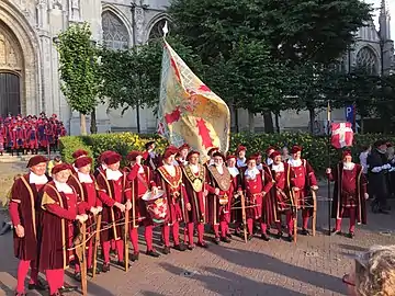 Grand Oath of Crossbowmen of Brussels participating in the Ommegang