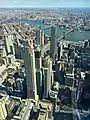 Brooklyn Bridge as viewed from the One World Observatory in New York City