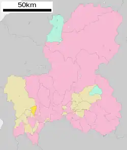 Location of Ōno in Gifu Prefecture