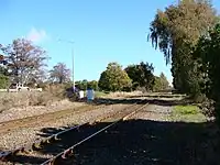 Opawa railway station site, looking north towards Linwood.