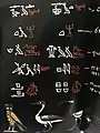 Reproduction of hieroglyphs from the Grammaire