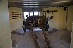 PAK 40 anti-tank gun inside a restored bunker