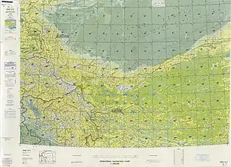 From the Operational Navigation Chart; map including Qira (labeled as QIRA (TS'E-LE)) (DMA, 1980)