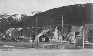 Historic photo of the centre of Oppdal