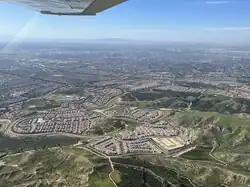 Orchard Hills from the air, looking west.