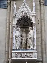 Tabernacle depicting four saints