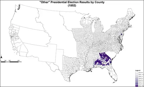 Map of "Other" presidential election results by county