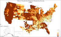 Map of "other" presidential election results by county