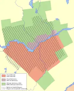 National Capital Region (striped area)