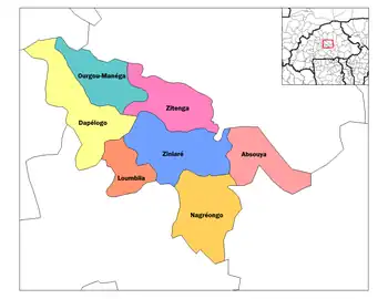 Loumbila Department location in the province