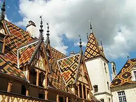 The polychrome roofs of the Hospices of Beaune