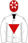 White, red inverted triangle, red cap, white diamonds