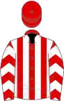 Red and White stripes, chevrons on sleeves