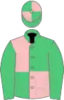 Emerald green and pink (quartered), emerald green sleeves