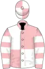 Pink and white (quartered), hooped sleeves