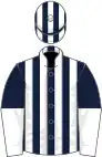 Dark blue and white stripes, halved sleeves