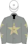 Grey, beige star, grey sleeves, beige stars, WHITE cap