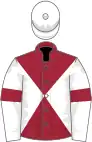 Maroon and White diabolo, White sleeves, Maroon armlets, White cap