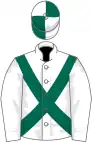 white, Dark Green cross sashes, quartered cap