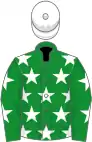 green, white stars, white cap