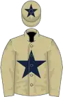 Beige, dark blue star, star on cap