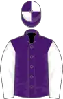 Purple, White sleeves, Purple and White quartered cap