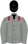 Grey, maroon epaulets, black cap