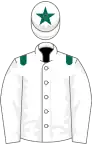 White, dark green epaulets and star on cap