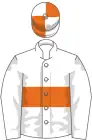 White, orange hoop, quartered cap