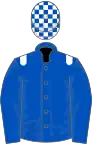 Royal blue, white epaulets, check cap