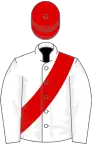 White, red sash, red cap