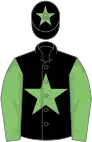 Black, light green star and sleeves, light green star on cap