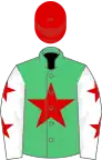 Emerald Green, Red star, White sleeves, Red stars, Red cap