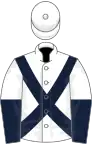 White, Dark Blue cross belts, halved sleeves