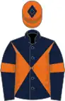 Dark Blue and Orange diabolo, Dark Blue sleeves, Orange armlets, Orange cap, Dark Blue diamond