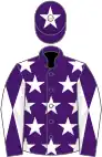 Purple, white stars, diabolo on sleeves and star on cap