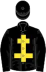 Black, yellow cross of lorraine, black sleeves, black cap