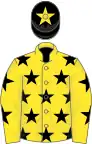 Yellow, black stars, black cap, yellow star