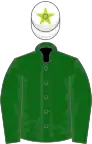 Bottle Green, White cap, Lime Green star