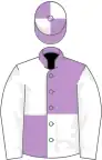 Mauve and White (quartered), White sleeves