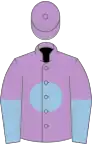 Mauve, light blue disc, halved sleeves