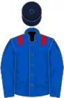 Royal blue, red epaulets, dark blue cap