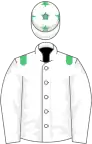 White, emerald green epaulettes, emerald green stars on cap