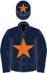 Dark blue, orange star and star on cap