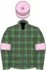 Mcalpine tartan, rose pink armlets and cap