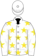 White, Yellow stars, White cap