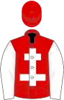 Red, white cross of lorraine and sleeves, red cap