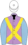 Mauve, Yellow cross belts, Light Blue sleeves, White cap