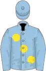 Light Blue, large Yellow spots